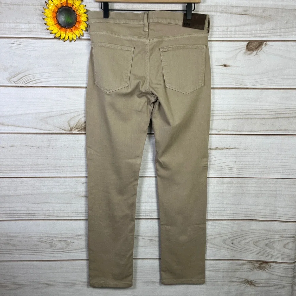 Paige Federal Slim Straight‎ Leg Pants Mens 31x29 Tan Khaki Stretch Twill